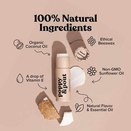 Poppy & Pout Lip Balm - Island Coconut