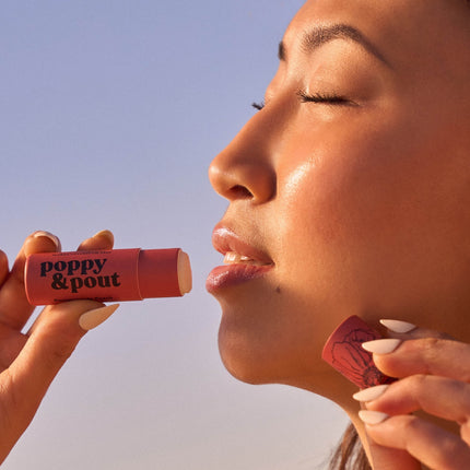 Poppy & Pout Lip Balm - Pomegranate Peach