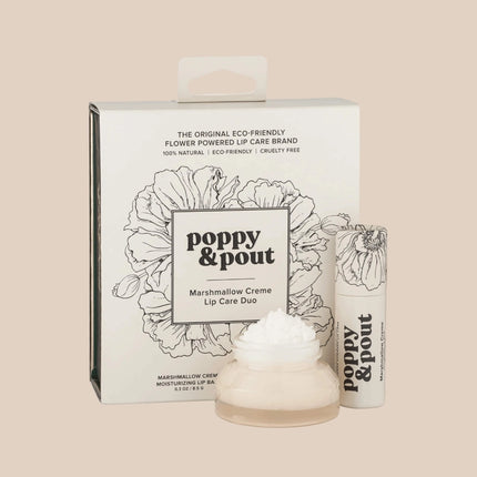 Poppy & Pout Gift Set, Lip Care Duo, Marshmallow Creme