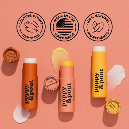 Poppy & Pout Lip Balm - Pink Grapefruit