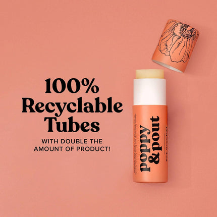 Poppy & Pout Lip Balm - Pink Grapefruit