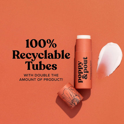 Poppy & Pout Lip Balm - Pomegranate Peach