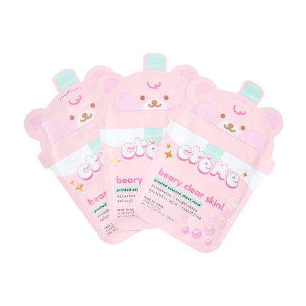 The Creme Shop Boba Bears Beary Clear Skin! Sheet Mask (Brightening + Clarifying) - Set Of 3