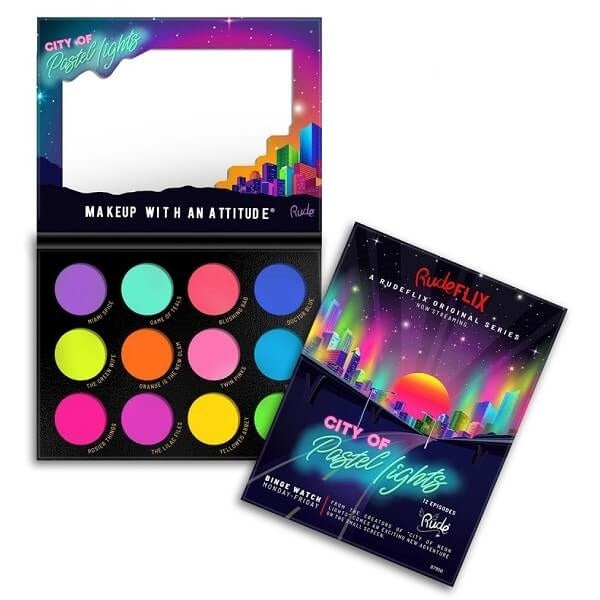 Rude Cosmetics City of Pastel Lights - 12 Pastel Pigment & Eyeshadow Palette