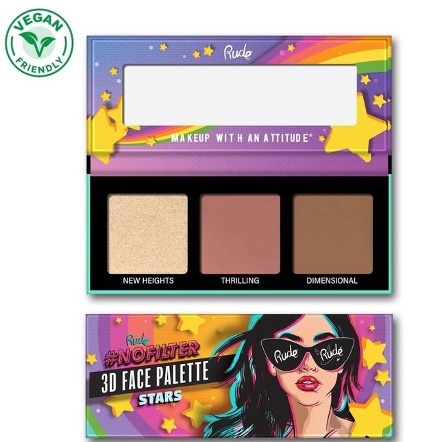 Rude Cosmetics NoFilter 3D Face Palette - Stars