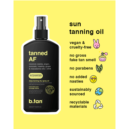 b.tan Tanned AF Tanning Oil