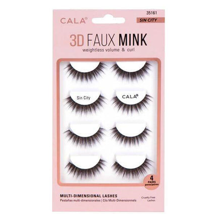 CALA 3D Faux Mink Lashes Sin City - 4 Pack