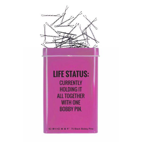 Cricket Life Status Hair Ties & Bobby Pins Tin