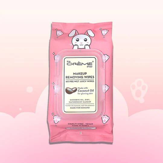 The Creme Shop Juicy Makeup Removing Wipes | Nourishing Coconut Oil (Bunny)