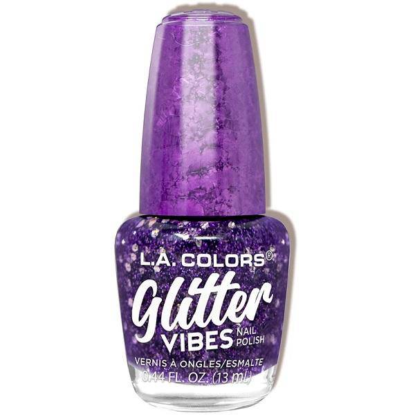 LA Colors Purple Razzi Glitter Vibes Nail Polish