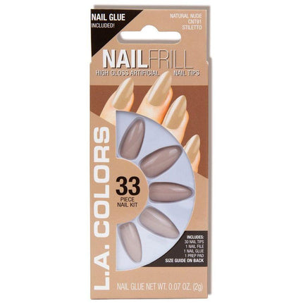 LA Colors Natural Nude Nail Frill Artificial Stiletto Nail Tips