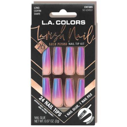 LA Colors So Lovely Lavish Luxe Finish Coffin Shape Nail Tip Kit