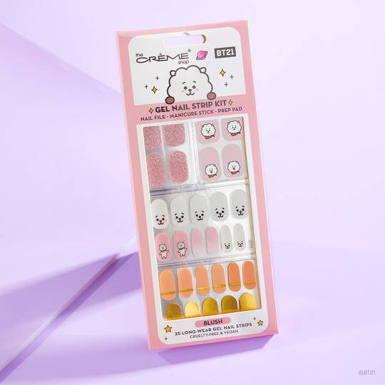 The Crème Shop BT21 RJ Blush Gel Nail Strips (Set of 35)